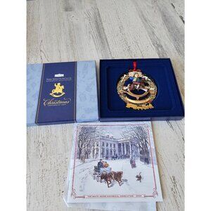 Vintage White House Ulysses Grant president ornament rocking horse train gold me